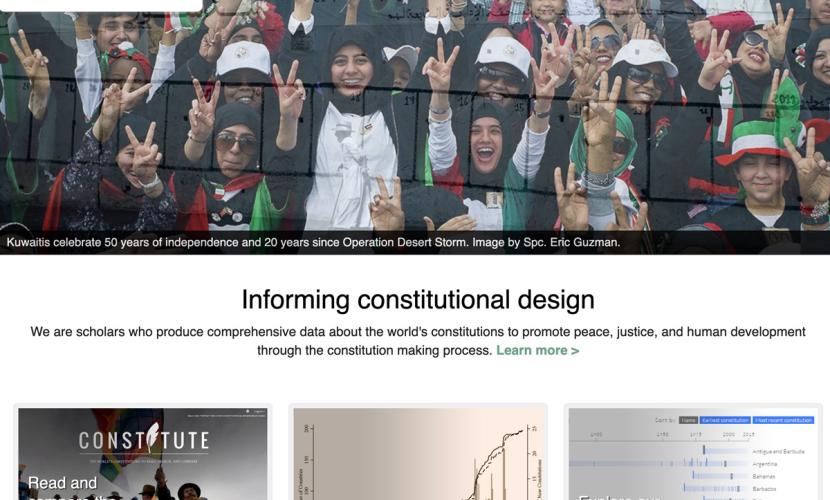 Screenshot of comparative constitutions project