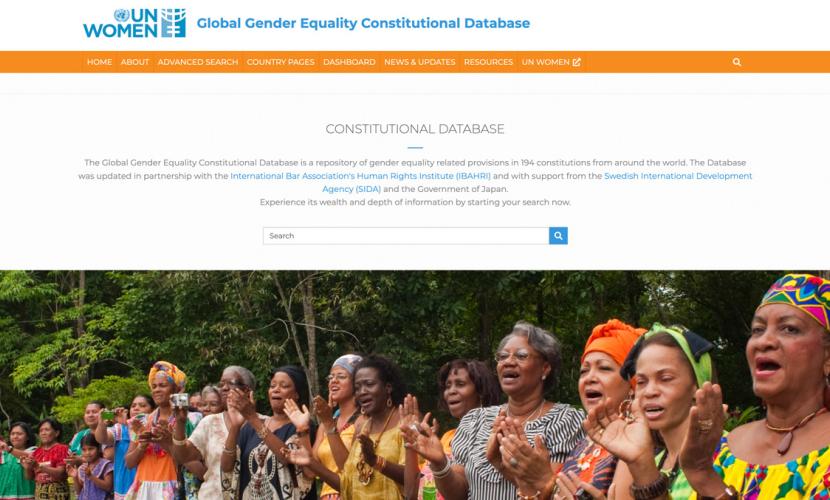 Screenshot of Gender Equality Database